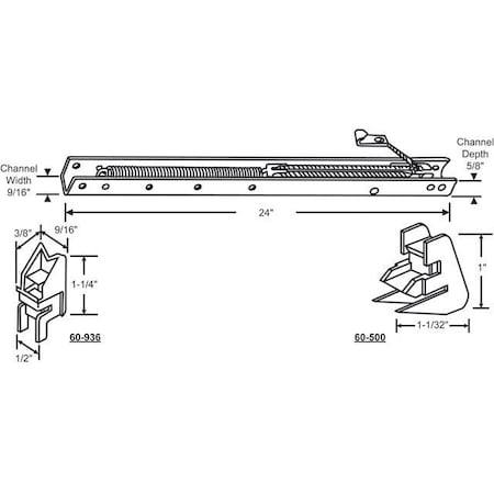 Strybuc 24in Channel Balance With Ends 60-232-36